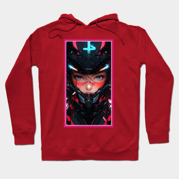 Anime Race Girl | Special Anime Artwork | Pink Red Black Blue Chibi Manga Anime Art Hoodie by AlNoah